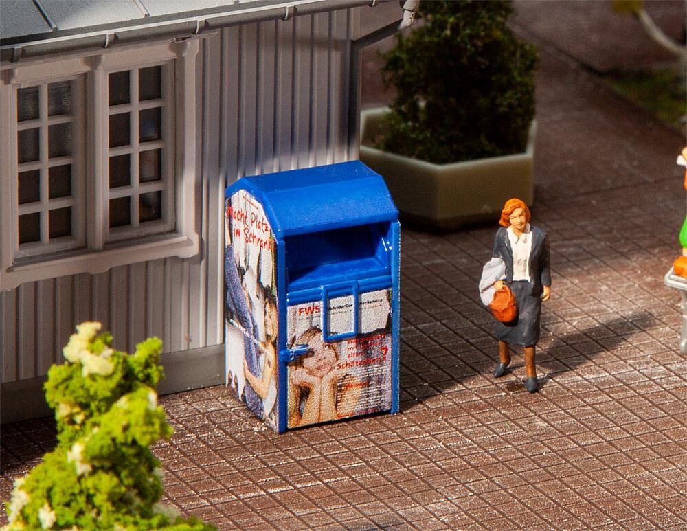Faller 180992 Altkleidercontainer, blau 1:87 Spur H0 Neu OVP