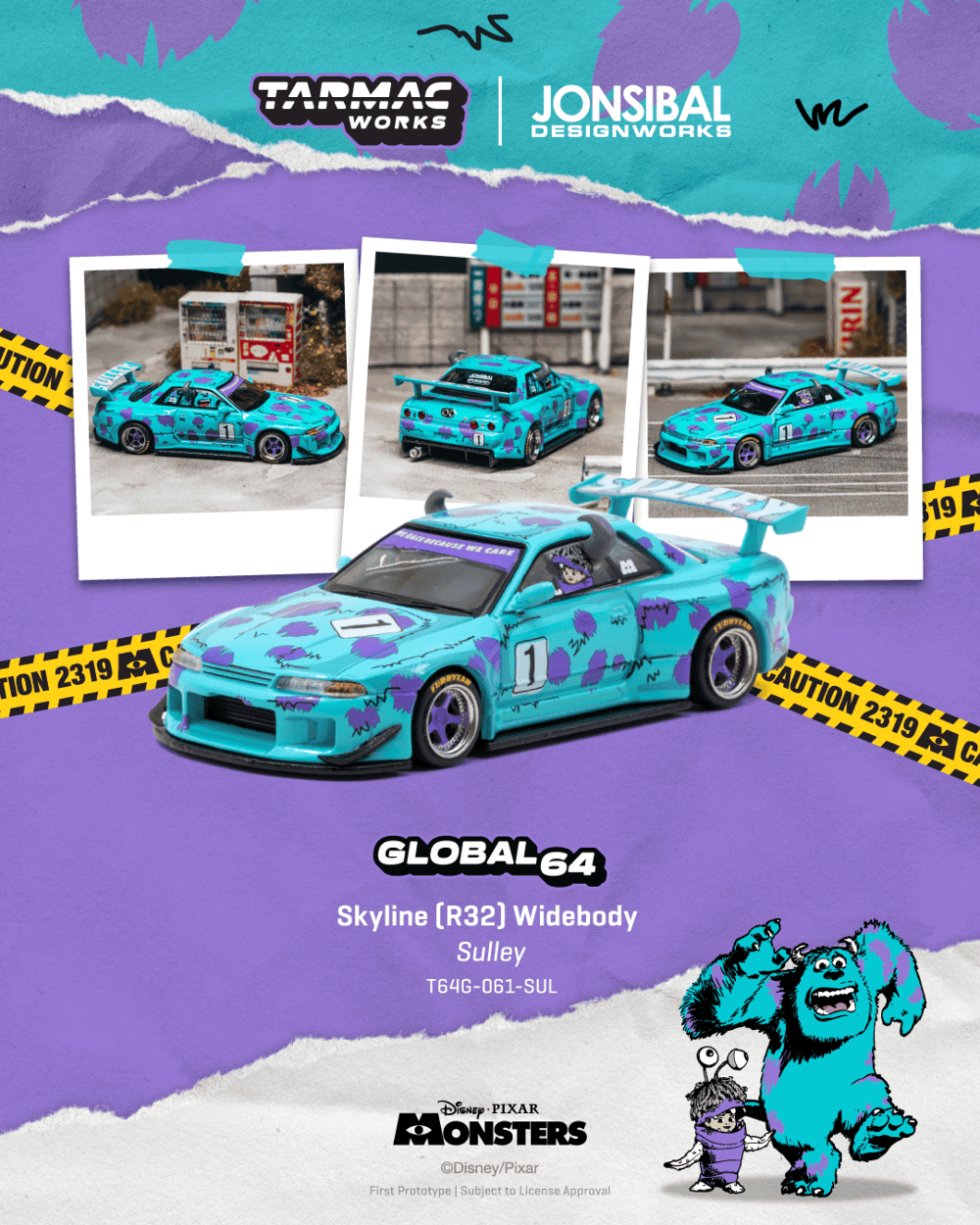 Tarmac Works T64G-061-SUL 1/64 Skyline (R32) Widebody - Designed by Jon Sibal Sulley