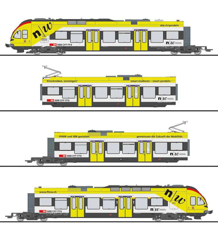 Liliput L133863 4-tlg Elektro-Triebzug "FLIRT" SBB-CFF Ep.VI Spur H0