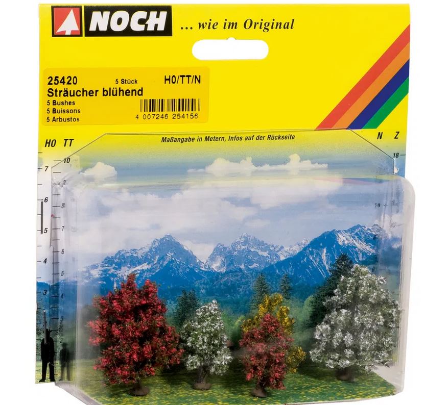 Noch 25420 Sträucher blühend 5 Stück 3 - 4 cm hoch Spur H0/TT