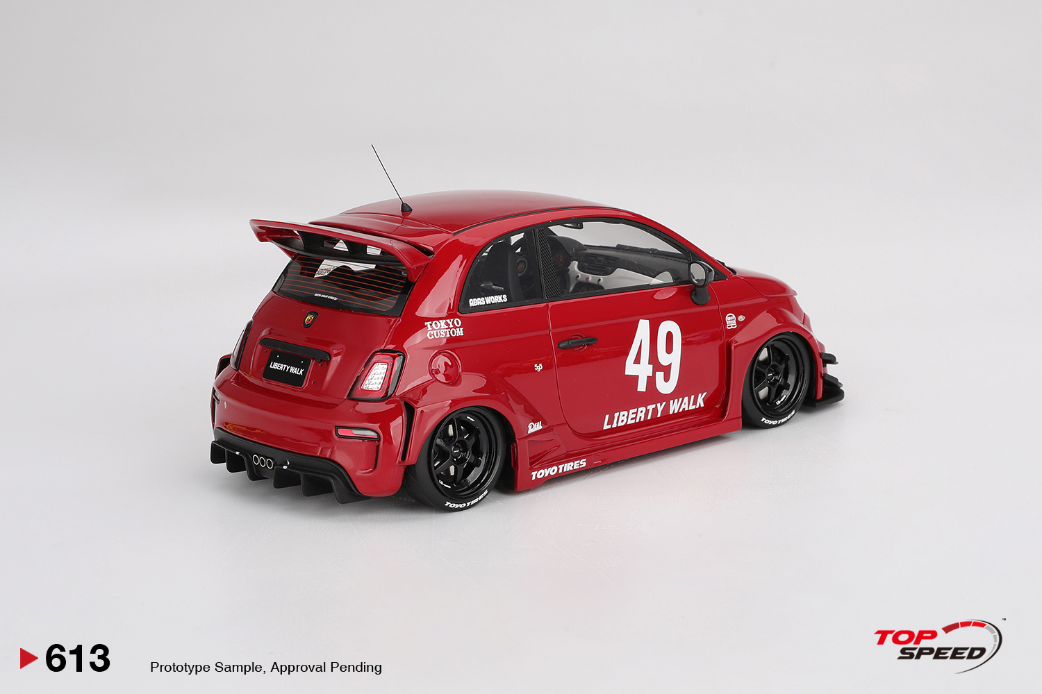 Top Speed 613 Fiat Abarth LB-WORKS x Abas Works 595 Red 2024 1:18