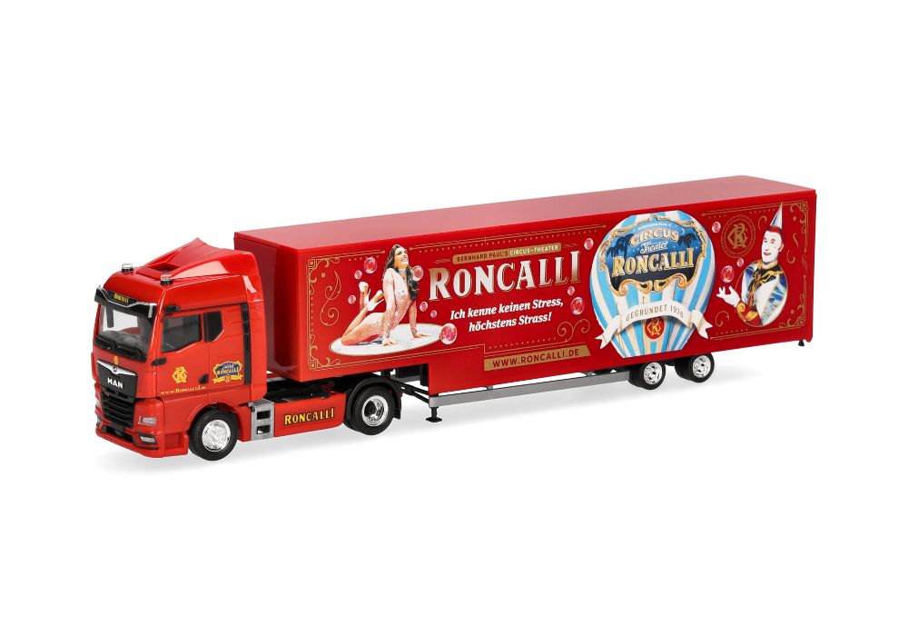 Herpa 320702 MAN TGX GM Jumbokoffer-Sattelzug "Roncalli" 1:87