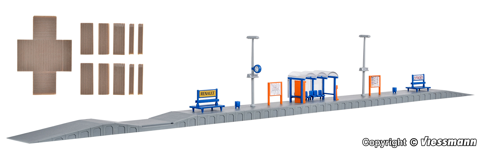 Kibri 39558 Bahnsteig Hofheim - Spur H0 - Bausatz - Neu - OVP