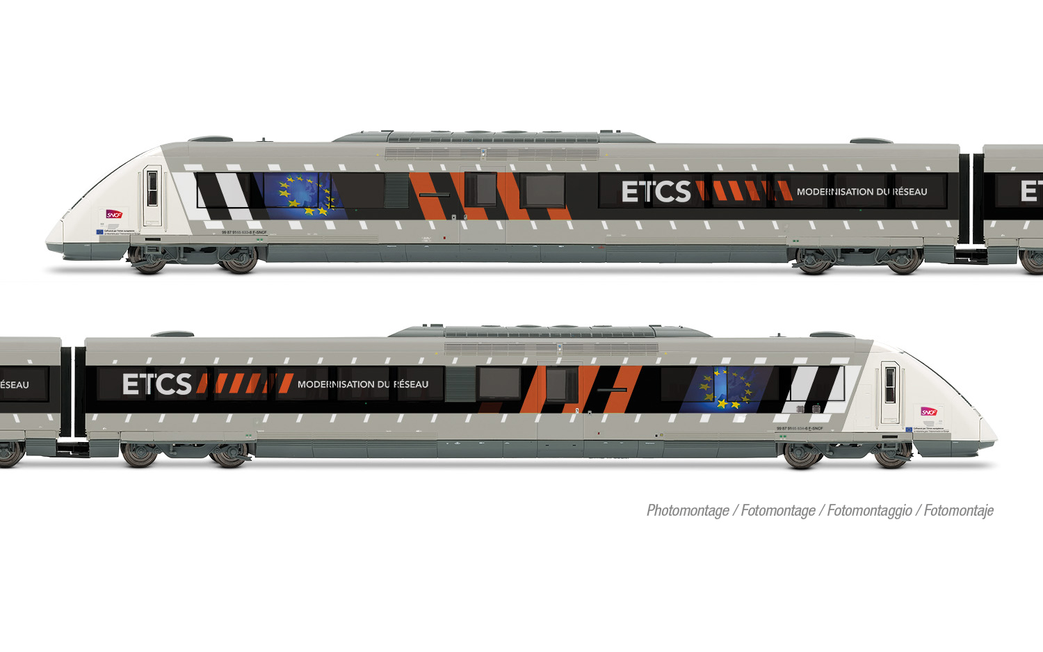 Jouef HJ2481S SNCF, 2-tlg. Dieseltriebwagen X 72500 als ETCS-Testfahrzeug,
