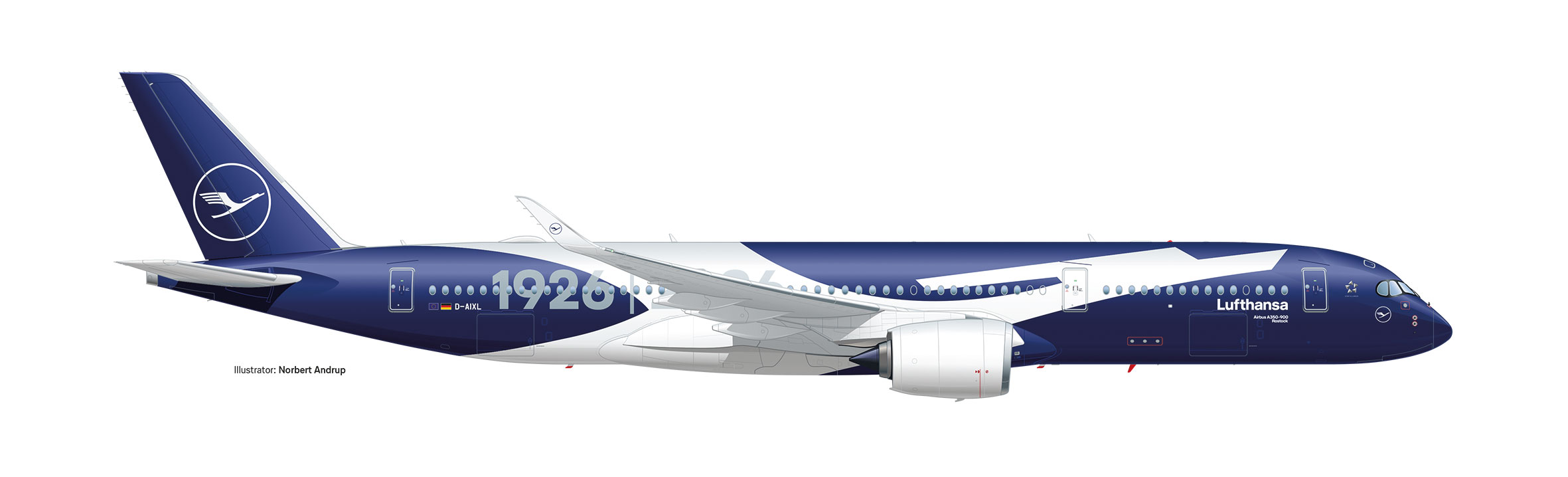 Herpa 573993 A350-900 Lufthansa 100 Jahre