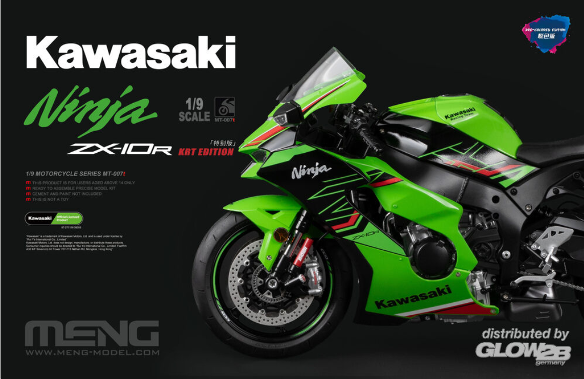 Meng Model MT-007t Kawasaki Ninja ZX-10R KRT Edition (Pre-colored Edition) 1:9