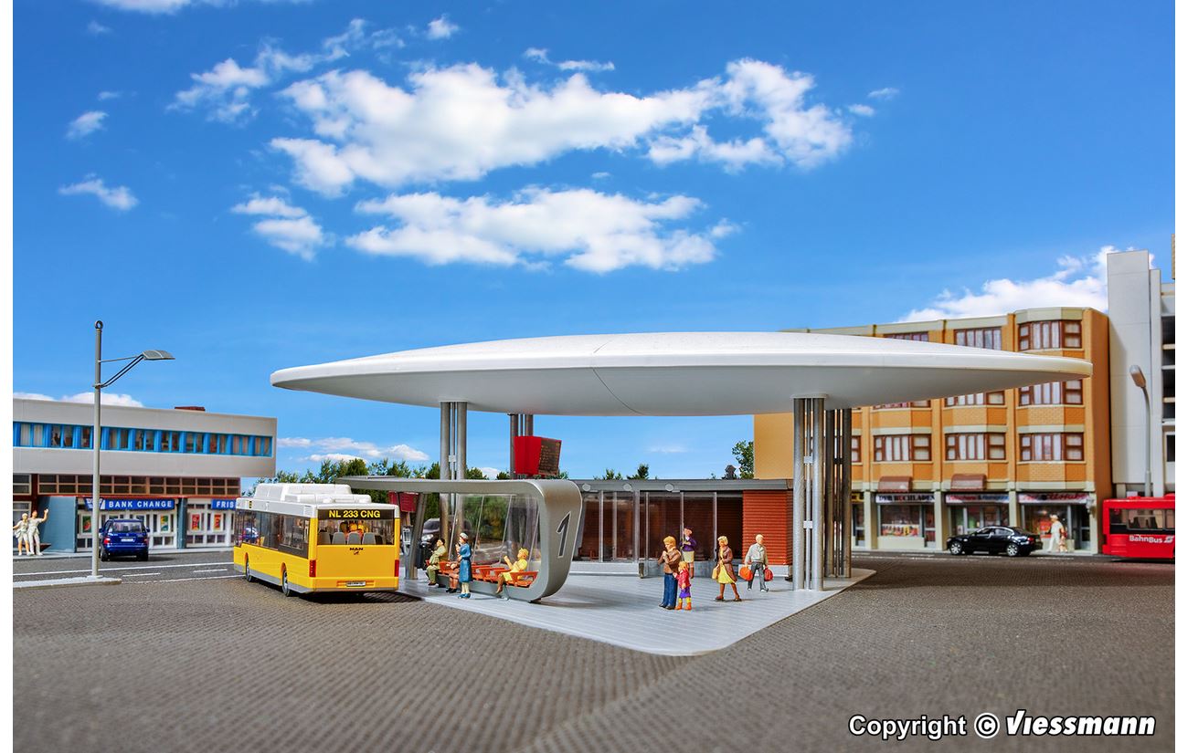 Kibri 39006 Moderner Busbahnhof Hptgebäude m. Haltestation H0 1:87