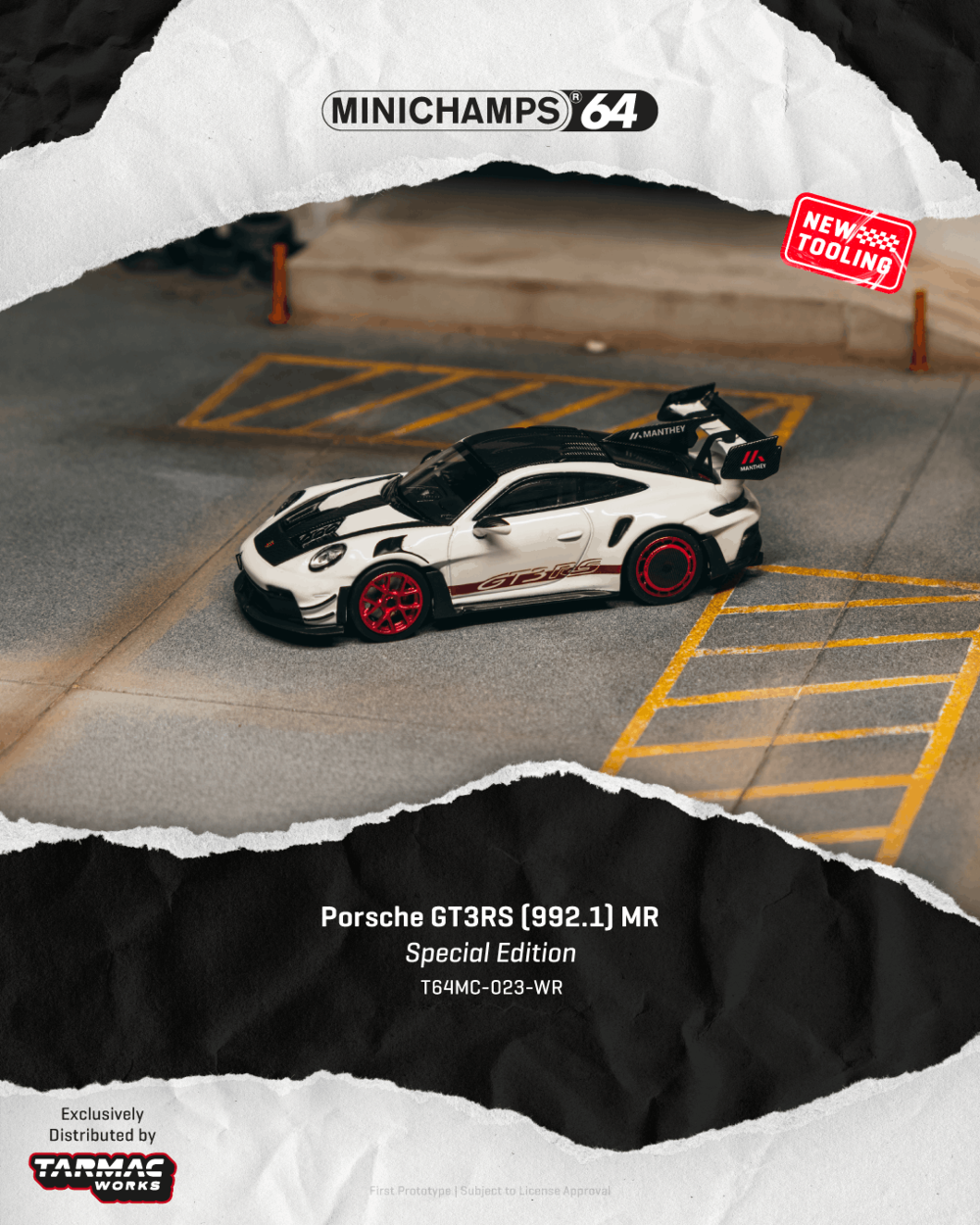 Tarmac Works T64MC-023-WR 1:64 PORSCHE GT3RS 992-1 WHITE AND RED 2026