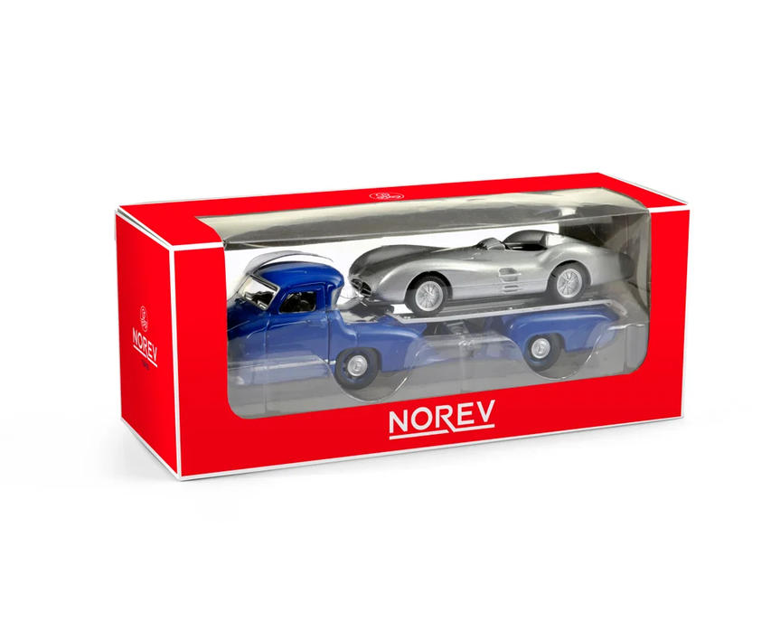 Norev 311000 MB Renntransporter + MB Benz W196 1954 1:64 NEU