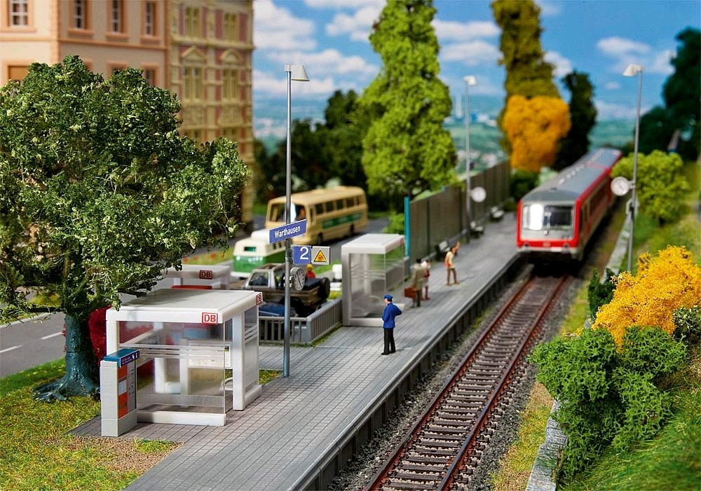 Faller 120240 Moderne Wartehäuschen & Zubehör 1:87 Spur H0 Bausatz Neu OVP