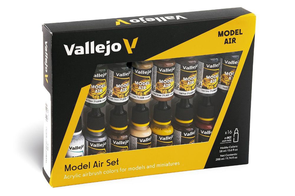 Vallejo 71191 Farb-Set Eisenbahnfarben 16 x 18 ml Model Air NEU OVP