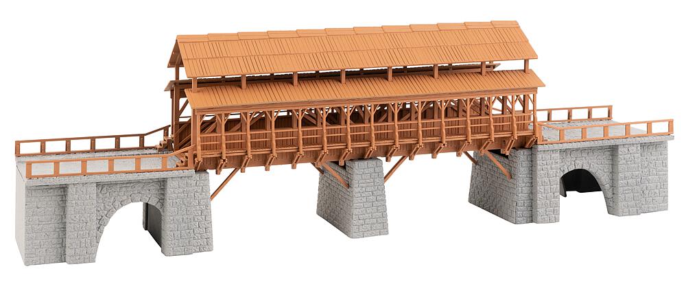 Faller 120527 Eisenbahn-Holzbrücke - 1:87 Spur H0 - Bausatz - Neu - OVP