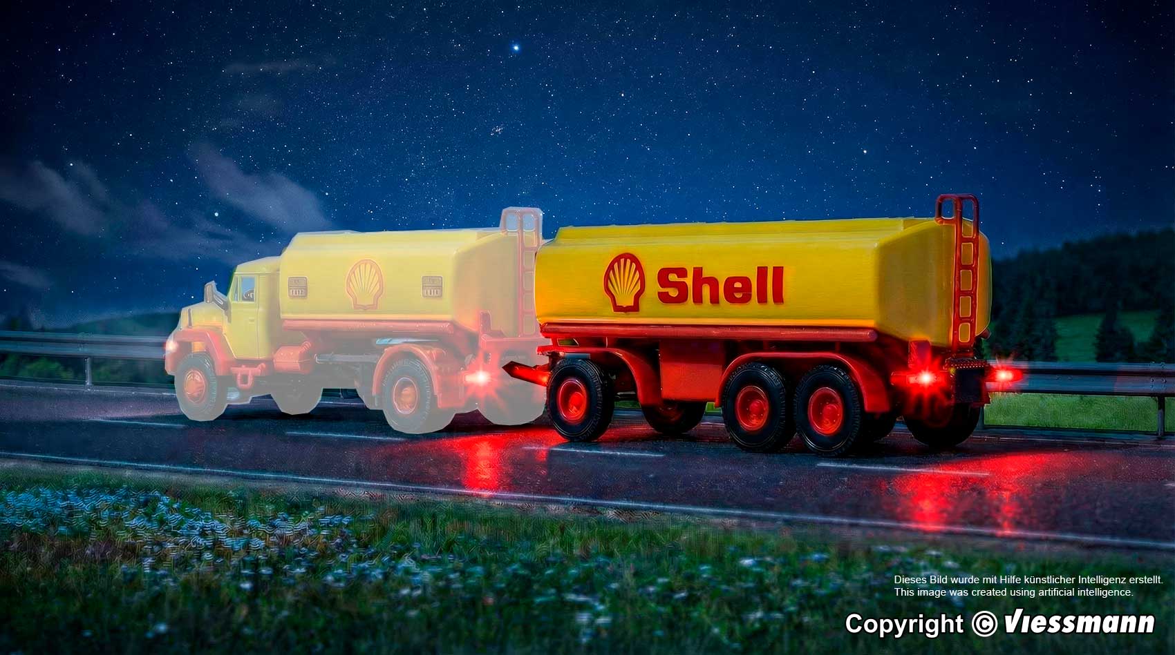 Viessmann 8231 3-achs Shell Tankanhänger Funktionsmodell 1:87 Spur H0