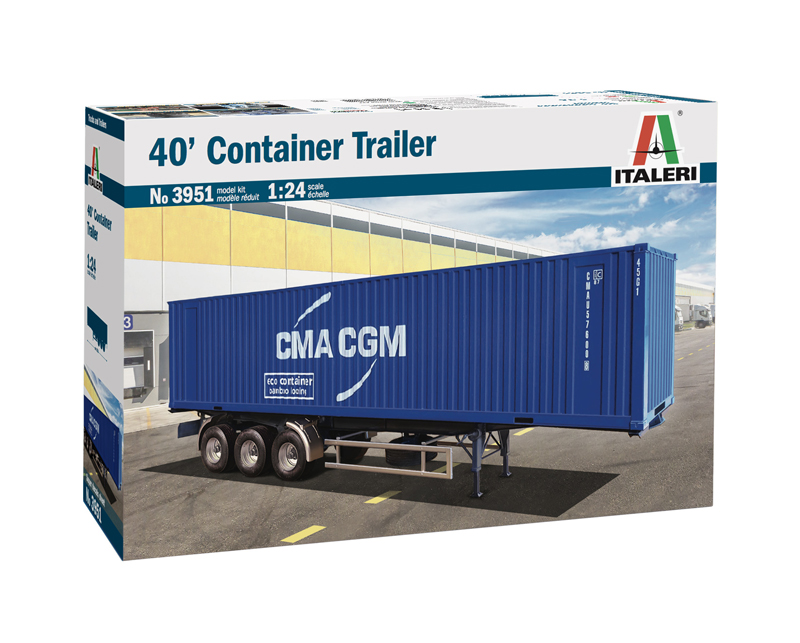 Italeri 3951 40' CONTAINER TRAILER 1:24 Modellbausatz Neu OVP