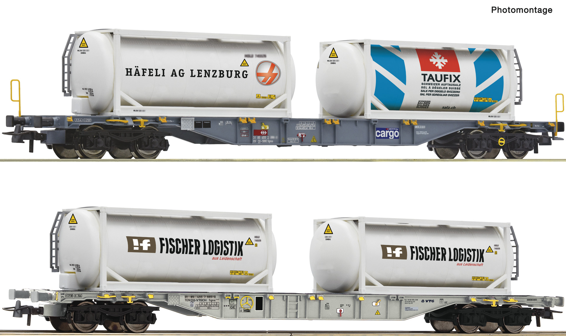 Roco 6600231 2-tlg. Set: Containertragwagen
