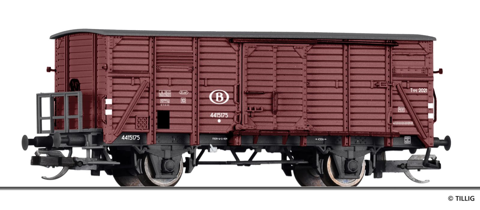 Tillig 17934 Gedeckter Güterwagen Type 2021A SNCB Spur TT