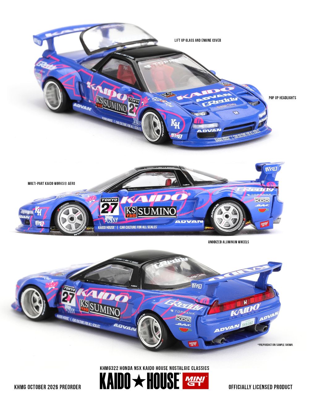 Kaido House 322 1:64 HONDA NSX KAIDO HOUSE NOSTALGIC CLASSICS 1990