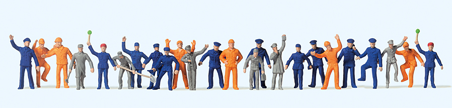 Preiser 14406 Bahnpersonal Rangierer 24 Figuren 1:87 Spur H0 Neu
