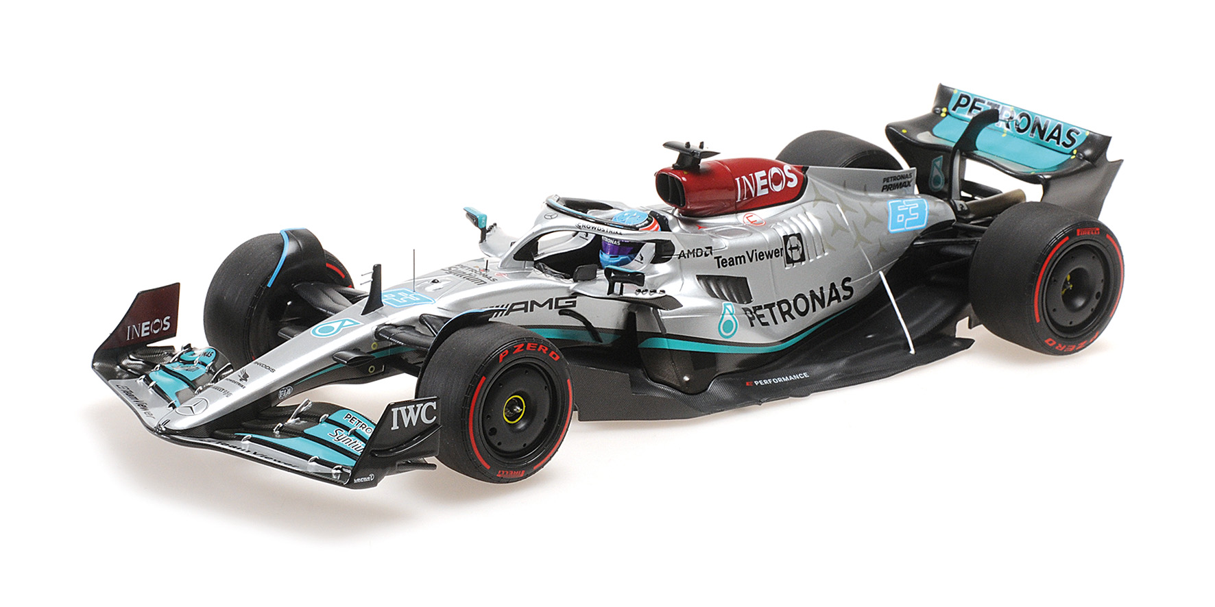 Minichamps 110222163 G RUSSELL 1ST WIN BRAZILIAN GP 2022 1:18 Neu OVP