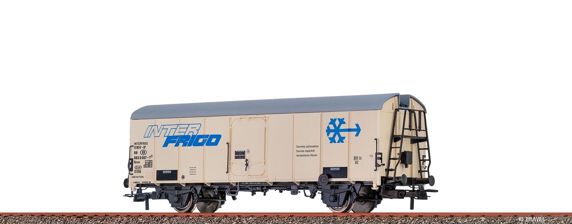 Brawa 51154 H0 Kühlwagen Ibces "Interfrigo" SNCB