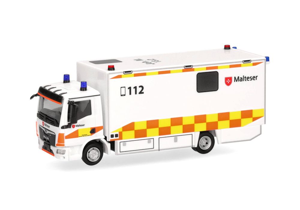 Herpa 098809 MAN TGL CC Koffer-LKW "Malteser München" 1:87 NEU