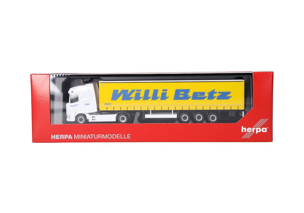 Herpa 320290 DAF XG facelift Gardinenplanen-Sattelzug "Willi Betz" 1:87