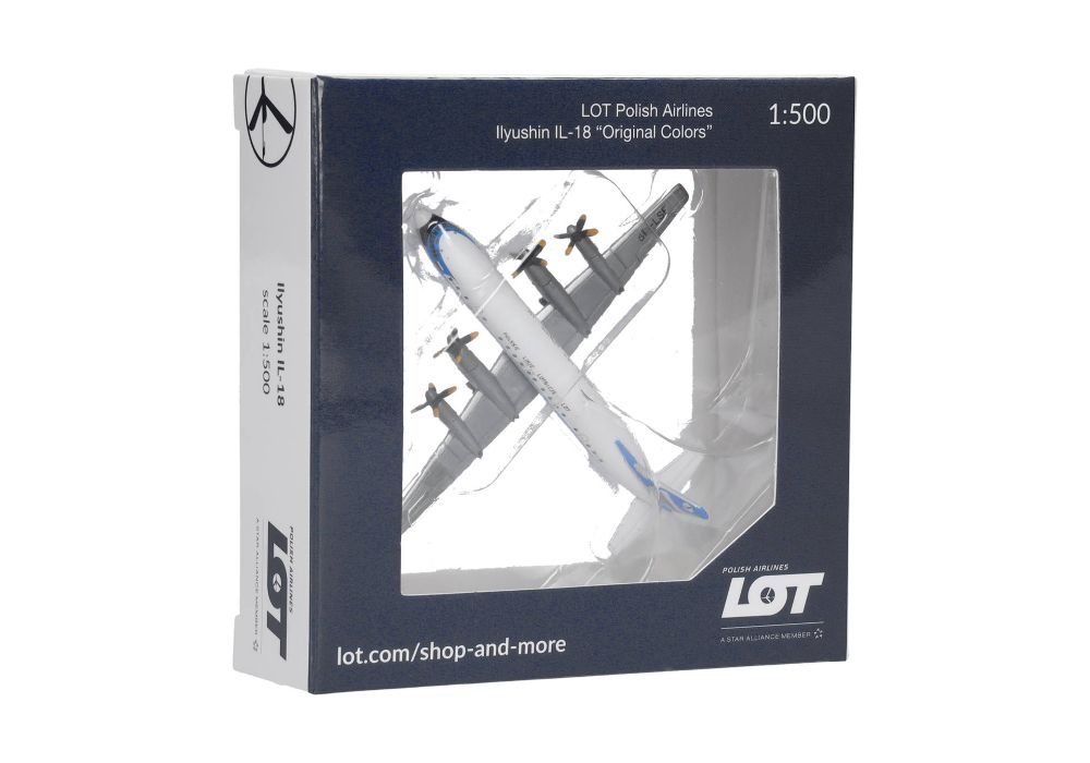 Herpa 538787 LOT Polish Airlines Ilyushin IL-18 (original colors) 1:500