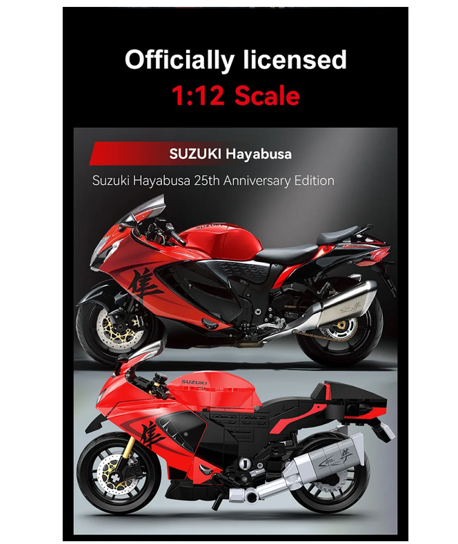 CaDA C62051W Suzuki Hayabusa rot 1:12 Bausatz NEU OVP Bricks