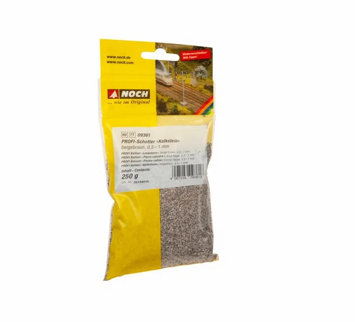 Noch 09361 PROFI-Schotter Kalkstein beigebraun 250 g Spur H0/TT