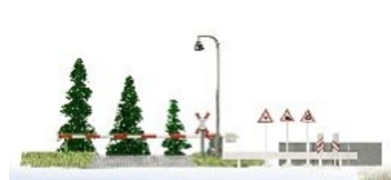 Busch 6040 Motiv-Set Bahnübergang