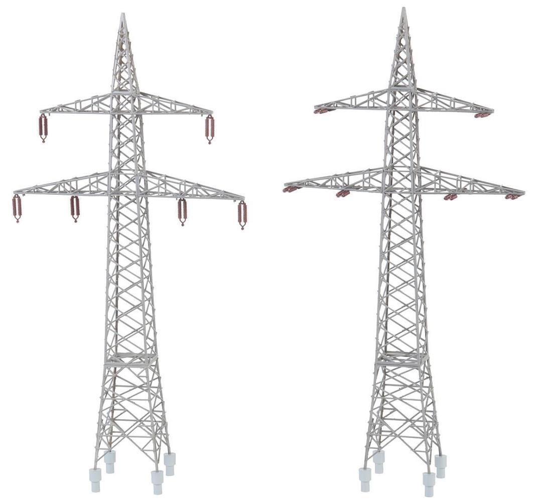Faller 130898 2 Freileitungsmasten (110 kV) - 1:87 Spur H0 - Bausatz - Neu