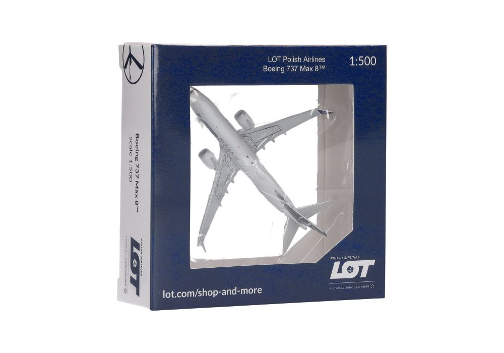 Herpa 539098 LOT Polish Airlines Boeing 737 Max 8 – SP-LVA 1:500