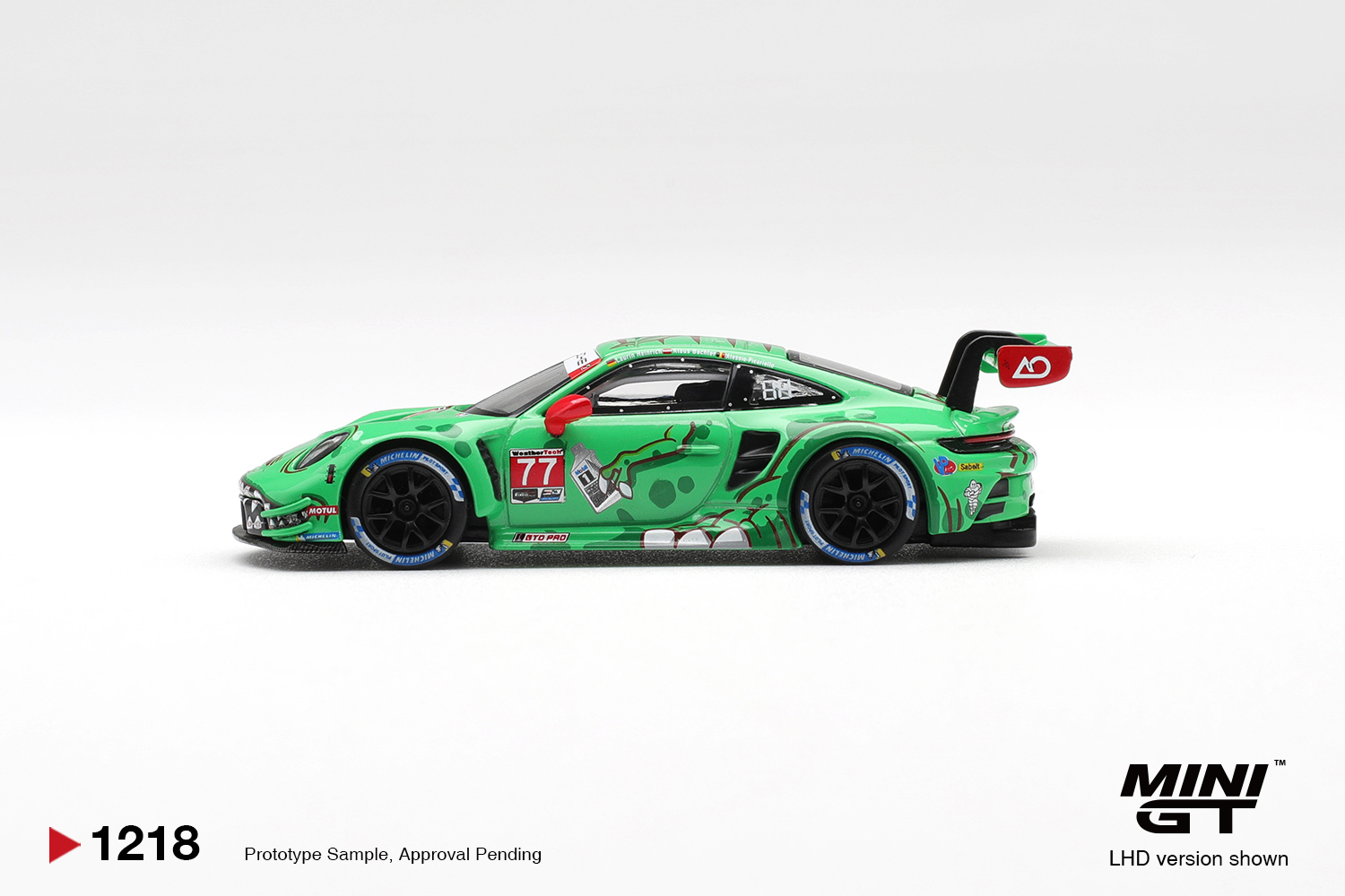 Mini GT 1218 1:64 PORSCHE 911 (992) GT3 R #77 AO RACING SEBRING 12 HRS