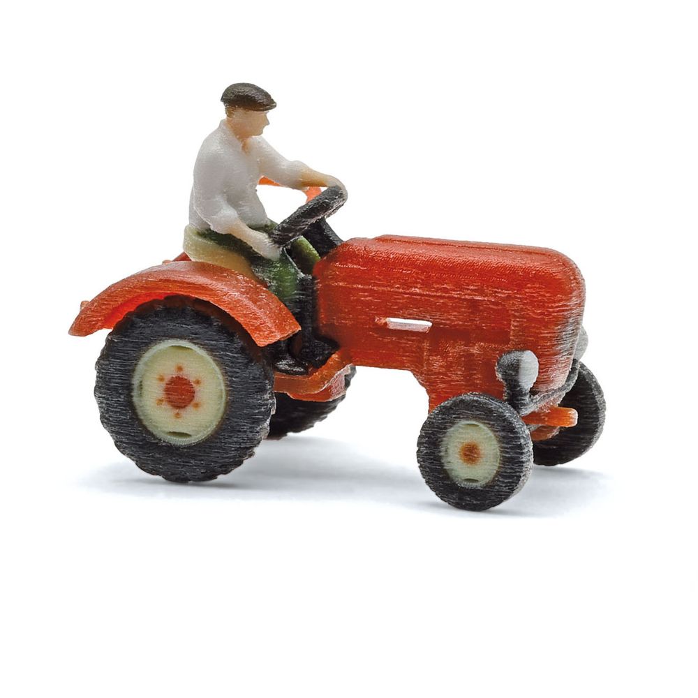 Busch 87503 Traktor Junior mit Bauer 1:120 Spur TT Standmodell