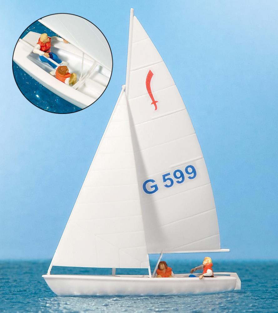 Preiser 10677 Segler (2) Segelboot "Korsar" 1:87 Spur H0 Neu OVP