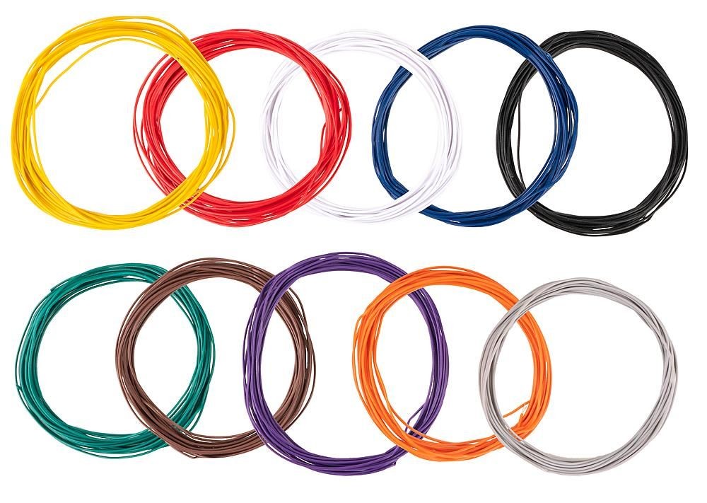 Faller 163780 Car System Litzensortiment 0,04 mm², 10 Farben à 10 m