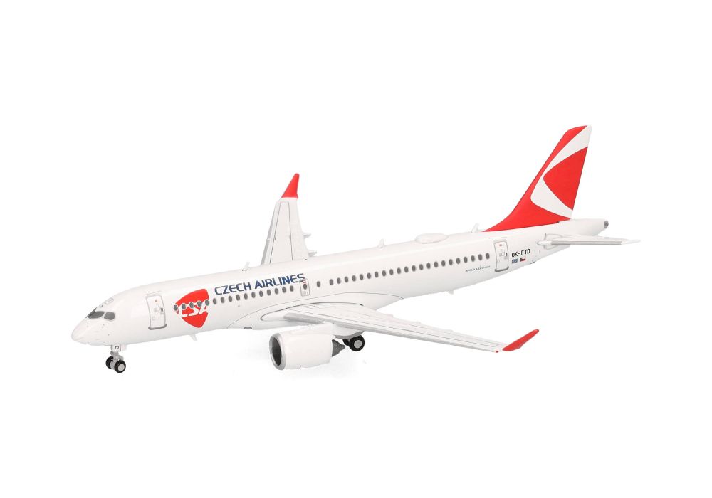 Herpa 562843 CSA Czech Airlines Airbus A220-300 1:400 Standmodell