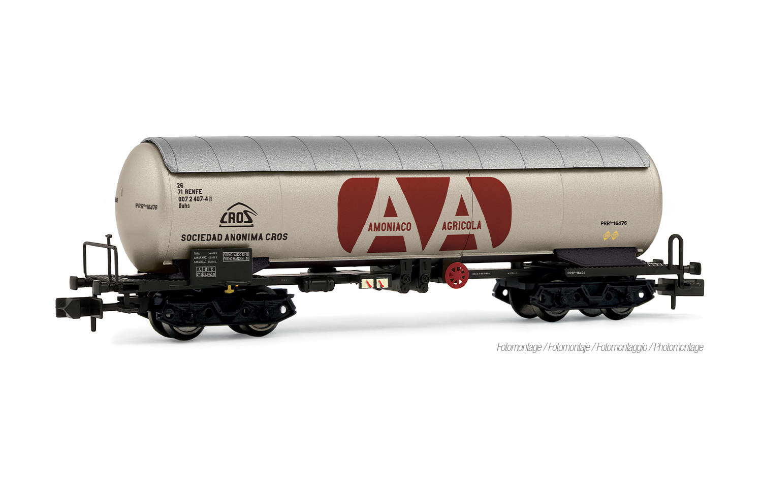 Arnold HN6722 RENFE, 4-achs. Gaskesselwagen PRR, „AMONIACO ANHIDRO”, weiße