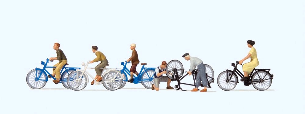 Preiser 10716 Jugendliche mit dem Fahrrad