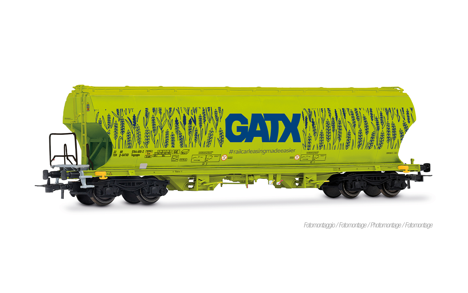 Rivarossi HR6690 D-GATX, 4-achs. Getreidesilowagen mit runden Seitenwänden, n