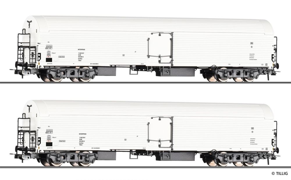 Tillig 70077 Güterwagenset DR zwei Eiskühlwgn Iacehqrs Spur H0