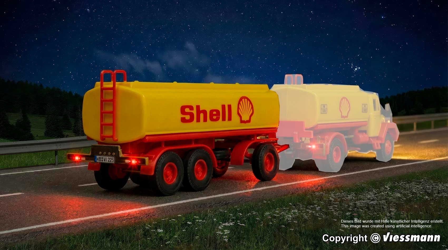 Viessmann 8231 3-achs Shell Tankanhänger Funktionsmodell 1:87 Spur H0