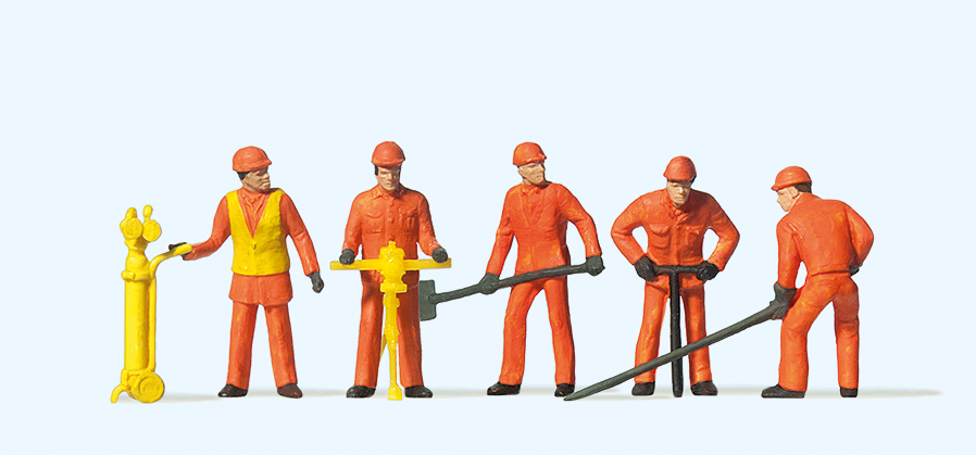 Preiser 14035 Gleisbauarbeiter 1:87 Spur H0 Neu OVP Figuren
