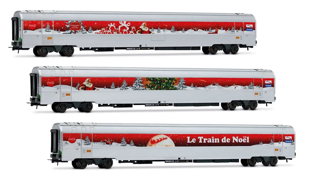 Jouef HJ4200 SNCF 3-unit pack Train de Noel Coca-Cola 2010 Spur H0