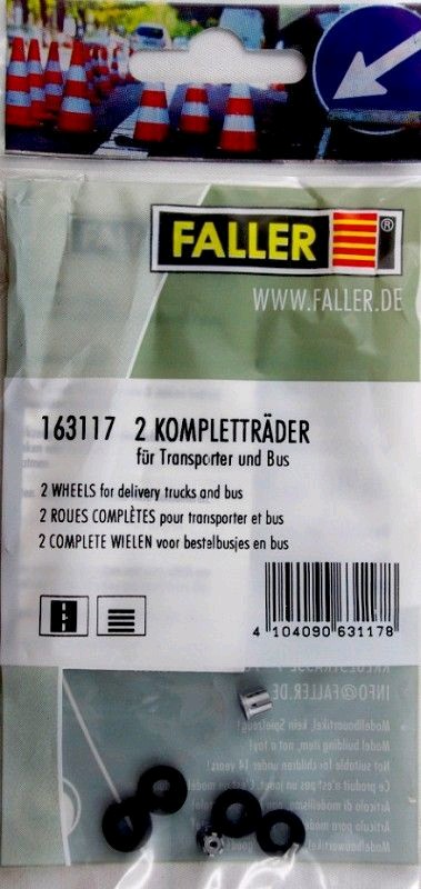 Faller 163117 Car System 2 H0 Kompl.räder(Hinterachse) Transporter/Bus
