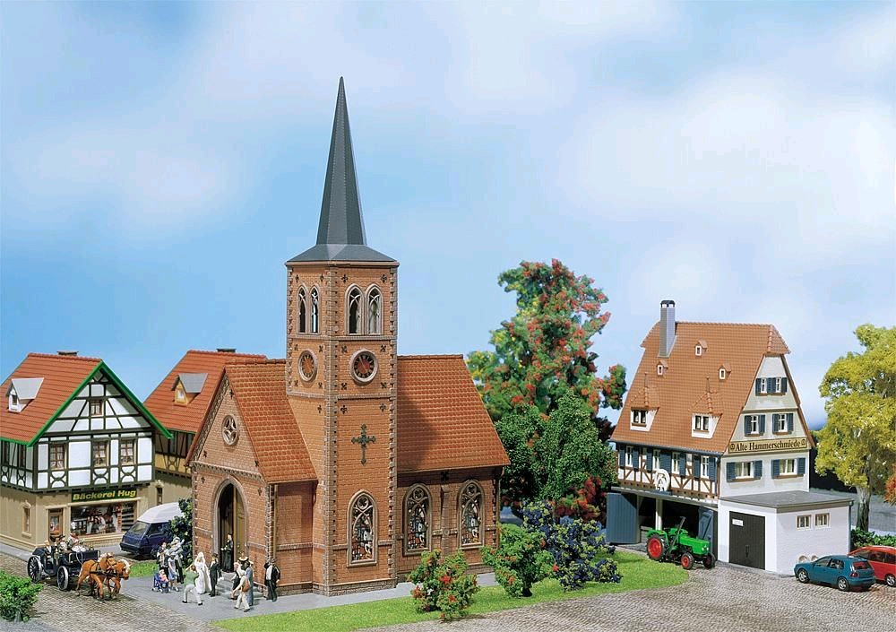 Faller 130239 Kleinstadt-Kirche 1:87 Spur H0 Bausatz Neu OVP