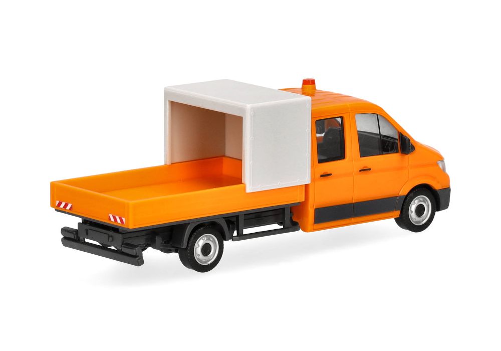 Herpa 099141 MAN TGE DoKa mit Pritsche kommunalorange 1:87 NEU