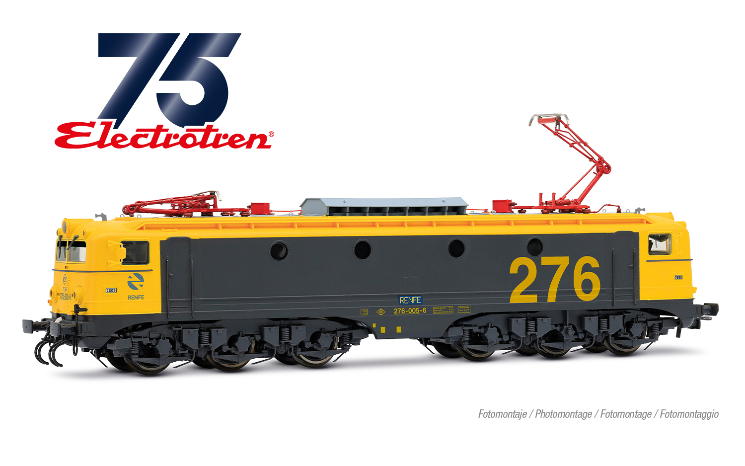 Electrotren HE2043 RENFE, sechsachs. Elektrolokomotive 276-005, gelb-graue Farb