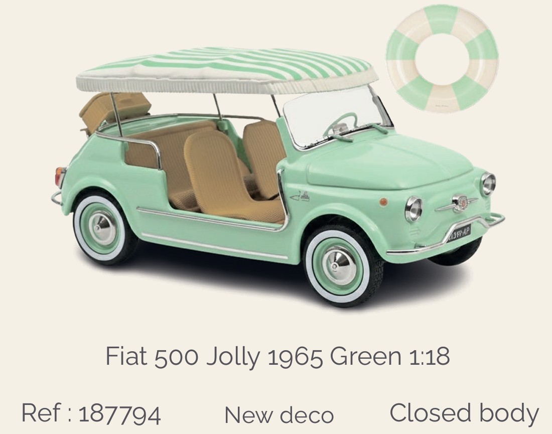 Norev 187794 Fiat 500 Jolly 1965 Green 1:18