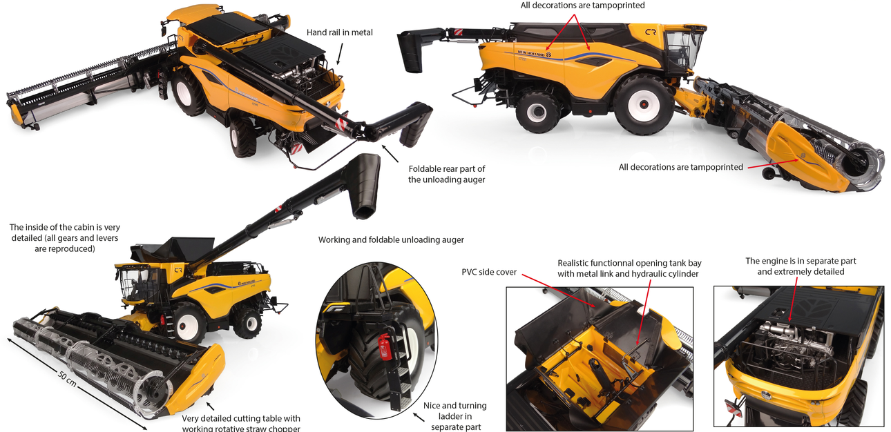 Universal Hobbies UH7237 New Holland CR 11 - Yellow version with wheels 1:32